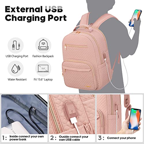 Laptop Backpack for Women, 15.6 Inch Travel Backpack for Women as Person Item Flight Approved, Waterproof Nurse Backpack, Computer Backpack Travel Bags Casual Daypacks for College, Business,Work