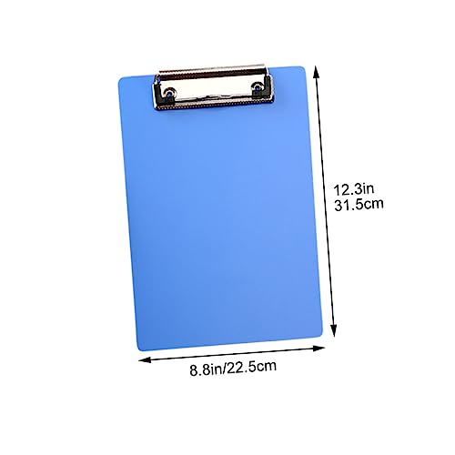 Ciieeo 4pcs Folder Metal Clipboards Plastic Folders Plastic Paper Clips Plastic Folders with Pockets A4 Clipboard Letter Size A4 Clip Board Abs Blue Clip Boards Exam Paper Clips Business