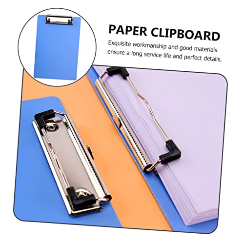 Ciieeo 4pcs Folder Metal Clipboards Plastic Folders Plastic Paper Clips Plastic Folders with Pockets A4 Clipboard Letter Size A4 Clip Board Abs Blue Clip Boards Exam Paper Clips Business