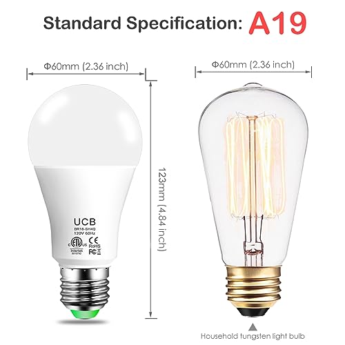 UCB Alexa Light Bulb 130W Equivalent, Smart Light Bulbs Warm White to Daylight Tunable, A19 E26 Bluetooth LED Bulbs for Bedroom Kitchen Living Room Office（4 Pack）