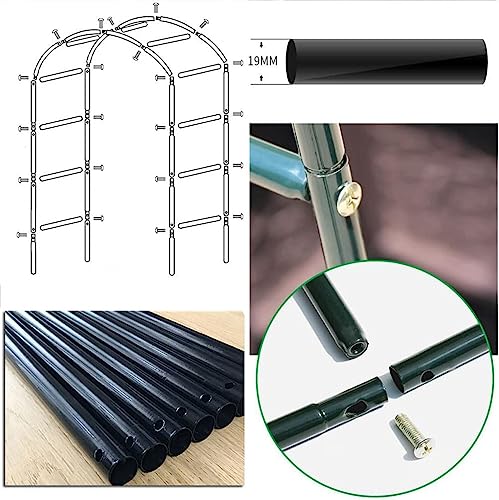 SEVSO Large Metal Garden Arch for Climbing Plant Wide 1.4M 1.2M 1.8M 2.4M 3M 3.5M Sturdy Durable Rose Archway Weather-Resistant Iron Tubular Pergola Trellis,Green,W1.2M*H2.2M