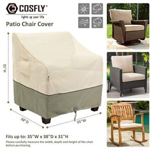 COSFLY Patio Furniture Covers Waterproof,Outdoor Chair Covers Heavy Duty - Fits up to 35W x 38D x31H Inches (1 Pack)