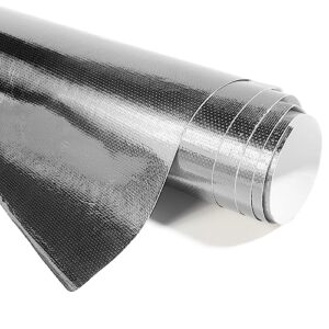 yakefly 12“x24” aluminized heat shield mat,aluminized heat shield adhesive backed heat barrier insulation wrap,adhesive backed aluminized fiberglass heat shielding mat for car (silver)