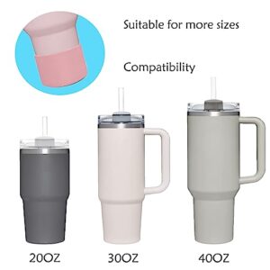 2PCS Silicone Boot Cover Compatible with Stanley Quencher 40 oz 30 oz 20 oz Tumbler with Handle Protect Water Bottle Cup Bottom Bumper Cover Compatible with Stanley Tumbler Accessory (Bule)