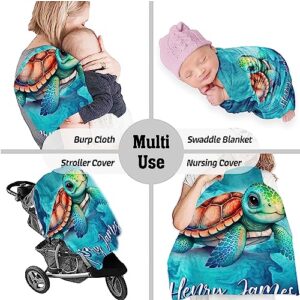 Jump Up Personalized Turtle Baby Blanket,Turtle Blankets,Sea Turtle Baby Blanket,Turtle Throw Blanket,Fleece Turtle Blanket,Baby Turtle Plush Blanket,Turtle Security Blanket,Baby Blanket for Boys