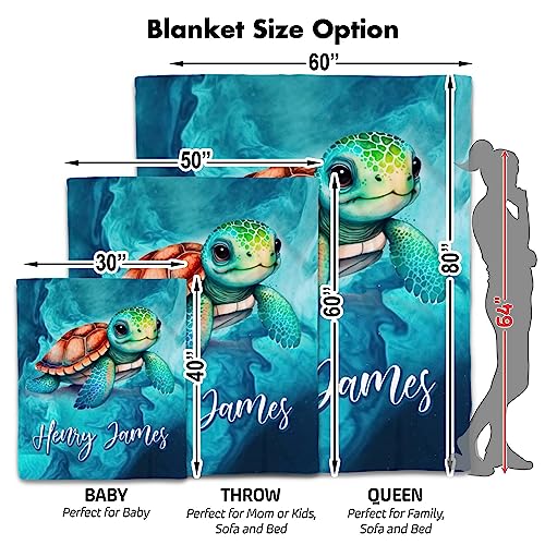 Jump Up Personalized Turtle Baby Blanket,Turtle Blankets,Sea Turtle Baby Blanket,Turtle Throw Blanket,Fleece Turtle Blanket,Baby Turtle Plush Blanket,Turtle Security Blanket,Baby Blanket for Boys