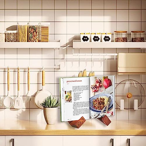 Wooden Cookbook Stand,Multipurpose Recipe Display Stand Holder,Solid Wood Book Stand for Kitchen Countertop Farmhouse Style Decor Display Stander
