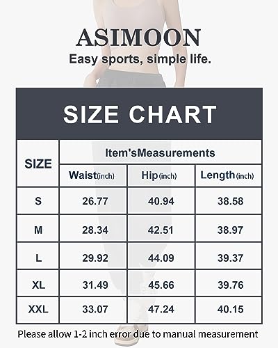ASIMOON Sweatpants Women with Pockets Loose Lightweight Stretch Yoga Lounge Pants Comfy Drawstring Workout Jogging Pants (US, Alpha, Small, Regular, Regular, Black)