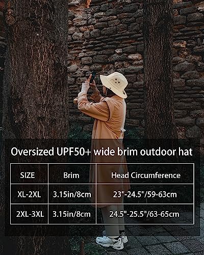 Zylioo 2XL Oversized Summer Boonie Hats,Adjustable Fishing Sun Hat for Big Heads,Large Lightweight Cooling Hat Dark Gray