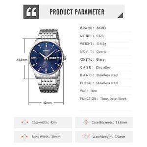 Diamond Watches for Men, Men Male Golden Big Face Business Dress Watch Waterproof LuminousLuxury Casual Quartz Analog Watches with Day Date Calendar and Stainless Steel Band