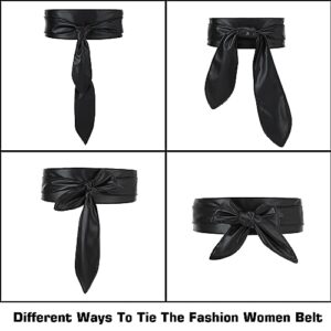 LUCHENGYI Women Wide Obi Belt Fashion Waist Wrap Belt Tie Knot Waistband for Dresses