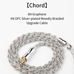 H HIFIHEAR 2Pin Earphone Cable,KBEAR Chord 4 Cores Graphene Mixedly Braided with OFC Silver-Plated Upgrade Wire,3.5mm Gold-Plated Detachable Cable Replacement Earphone Wire (Silver, 2Pin 0.78-3.5MM)