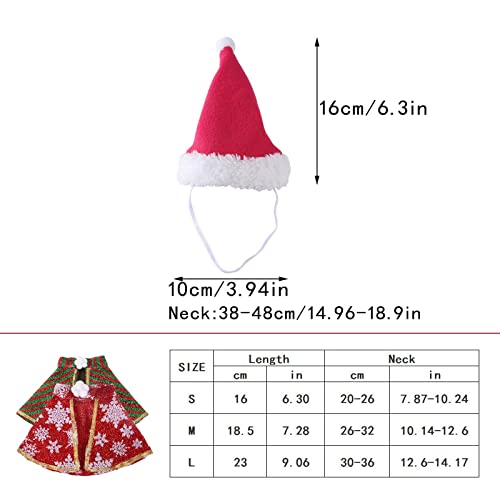 Christmas Dog Costume Pet Cat Cape Funny Puppy Xmas Cloak Hat Holiday Party Cosplay Santa Dress Up Apparel for Cats and Small Dogs Pet Clothes for Medium Dogs Female (Red, M)