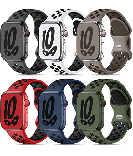 Keponew Compatible with Apple Watch Band 44mm Men,Compatible with Apple Watch Band 45mm Men,Compatible with Apple Watch Band Men,iWatch bands 44mm 45mm 49mm 40mm 38mm 41mm for Ultra1&2/SE/Series 9 8 7 6 5 4 3 2 1,Sport Breathable Soft Silicone Strap