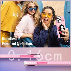 Kokaaee for iPhone 14 Pro Case Cute Skeleton Skull for Women Girls Kawaii Girly Phone Cases Funny Cool Gothic Unique Design Soft TPU Bumper Cover and Ring Holder for 14Pro 6.1 inch