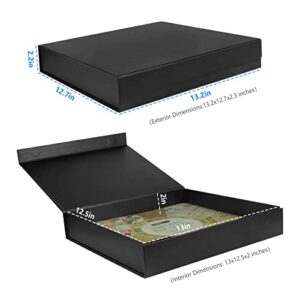 12x12 Scrapbook Storage Box for Scrapbooks, Papers and Supplies, Odor Free, Solid Black, 1 PCS 1 Pack