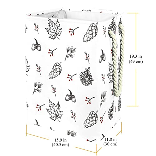 Waterproof Laundry Baskets Tall Sturdy Foldable Christmas Print Hamper for Adult Kids Teen Boys Girls in Bedrooms Bathroom