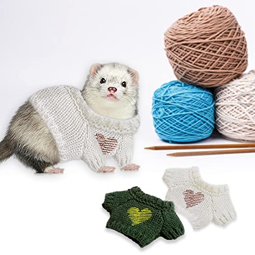 2 Piece Hamster Clothes Costume for Guinea Pig Sweater Knitted Shirt for Small Animal Lizard Dragon Chinchilla Squirrel