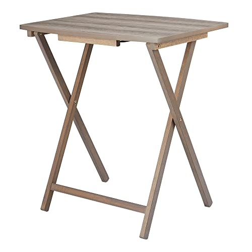 5pc XL Oversized Tray Table Set, Rustic Grey