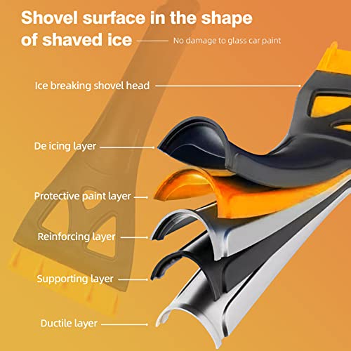 JALAROMA Ice Scraper and Extendable Snow Brush for Car, Snow Remover and Brushes with Foam Grip for Windshield Window, Pivoting Brush Head for SUV Truck Vehicle