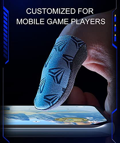 FUDGIO Mobile Phone Gaming Finger Sleeves, Gamer Thumb Protector/Compression Support Sleeve, PUBG Game Hand Controller Gloves/Cover, Durable Fiber/Breathable/Sweatproof, 4 Pack