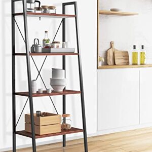 FURNINXS 4 Tier Ladder Shelf Bookshelf Bookcase for Living Room/Bedroom/Kitchen/Bathroom