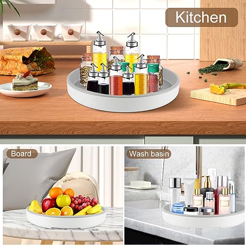 Ghopy Lazy Susan Turntable Organizer 360 Degree Rotating Spice Rack Reusable Spinning Cosmetic Makeup Tray Multipurpose Cabinet Spinning Containers for Kitchen Pantry Countertop Cabinet