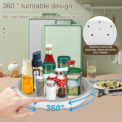 Ghopy Lazy Susan Turntable Organizer 360 Degree Rotating Spice Rack Reusable Spinning Cosmetic Makeup Tray Multipurpose Cabinet Spinning Containers for Kitchen Pantry Countertop Cabinet