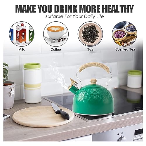 2.5L Teakettle for Stovetop Induction Stove Top,Suitable for gas stove, induction hob, electric stove, ceramic and halogen stove▂19 * 23cm/7.48"*9.06"