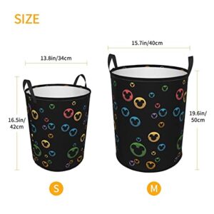 Cute Large Laundry Basket fit Cartoon Character R8 Durable Waterproof Portable with Handle for Bedroom Laundry Room collapsible laundry baskets Round Dirty Storage Clothes Basket Circular hampers - M