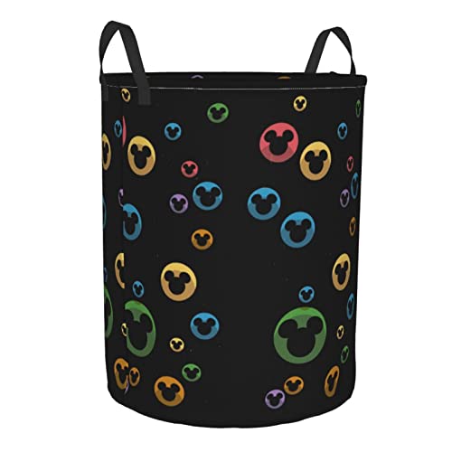 Cute Large Laundry Basket fit Cartoon Character R8 Durable Waterproof Portable with Handle for Bedroom Laundry Room collapsible laundry baskets Round Dirty Storage Clothes Basket Circular hampers - M