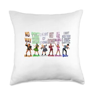musicals are my life wives of henry viii, six the musical gift, throw pillow, 18x18, multicolor