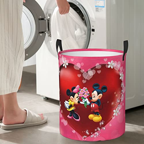 Cute Large Laundry Basket fit Cartoon Character W1 Durable Waterproof Portable with Handle for Bedroom Laundry Room collapsible laundry baskets Round Dirty Storage Clothes Basket Circular hampers - M