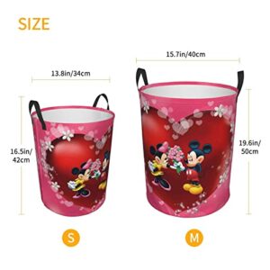 Cute Large Laundry Basket fit Cartoon Character W1 Durable Waterproof Portable with Handle for Bedroom Laundry Room collapsible laundry baskets Round Dirty Storage Clothes Basket Circular hampers - M