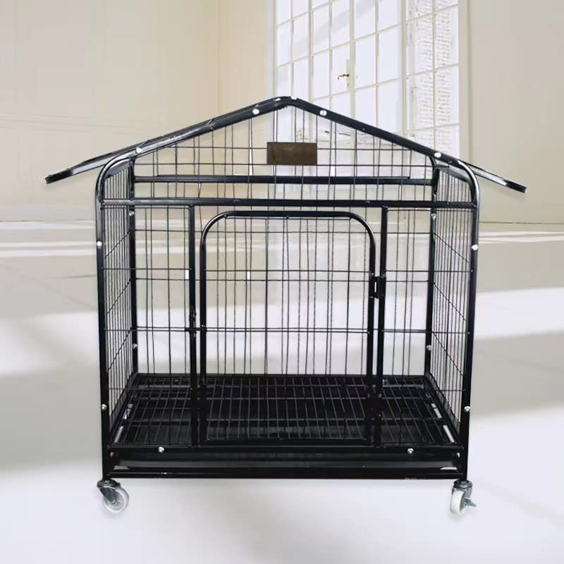 Metal Dog Kennel Indoor, Indestructible Heavy Duty Dog Crate for Medium and Small Dogs, Dog Cage with Trays and Lock Front Opening Single Door, Chew Proof Laula para Perros