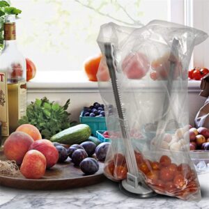 Sustainable Baggy Rack Stand | Reusables Silicone Food Storage Bags | Resealable Ziptop Lunch Bag for Meat Fruit Veggies | Bag Holder Stand I Bag Holder for Plastic Bags Holder Stand/Pack 2 Pack