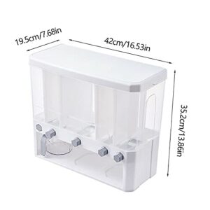 Gdrasuya10 10L Kitchen Dry Kitchen Food Storage, Dispenser Wall Mounted Cereal Rice Storage Container Tank 5-Grid
