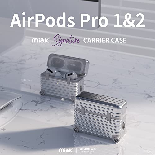 miak Airpods Pro 2nd Generation Case Cover 2022, Protective Case with Keychain for New Apple Airpods Pro Case, Silver