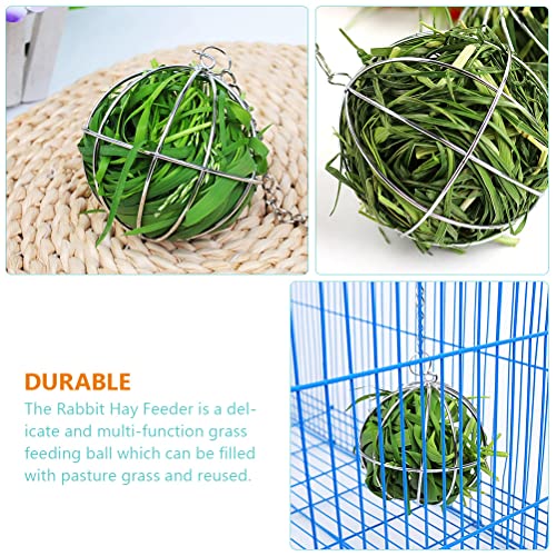 LUOZZY 2Pcs Hanging Bunny Hay Feeding Balls Rabbit Hay Feeder Balls Pet Cage Hay Feeder for Rabbits Bunnys