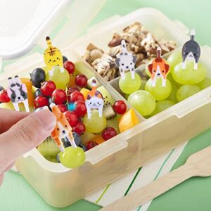 Hi.FANCY 7Pcs Animal Dog Cat Food Mini Forks Lunch Box, Animal Bento Deco Kids Toothpicks, Reusable Kids Toothpicks Bento Box Accessories