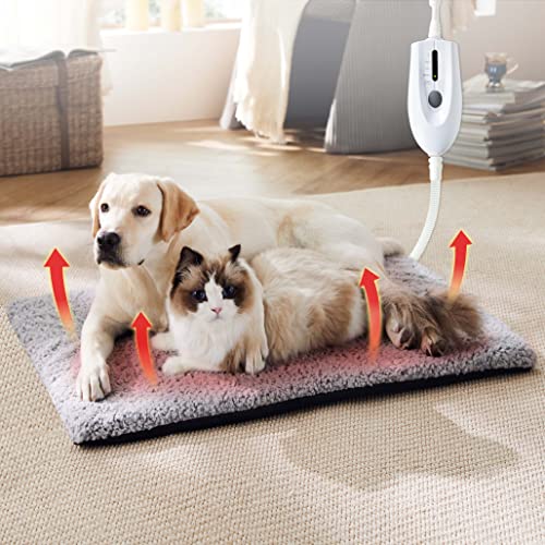 Figopage Pet Heating Pad, Waterproof Electric Heated Pet Pad for Dogs Cats with Washable Cover, Kitten Puppy Heating Pads Indoor for Whelping Box/Pregnant Dogs/Pet Bed/Pet House