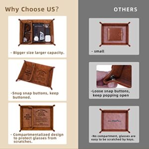 ZAPUVO Best Husband Ever Gifts PU Leather Tray and Keychain, Unique Valentine's Day Anniversary Birthday Gifts from Wife, Men Gift Ideas for Him Husband Who Has Everything for Fathers Day Christmas