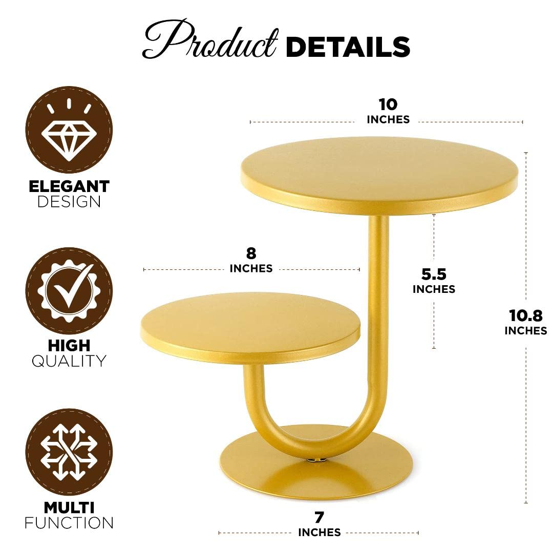 Gold Wedding Cake Stand 10/8", Dessert Table Display Set with Spatula, Cake Stands for Dessert Table, Multipurpose Cake Holder, Cup Cake Tier Stand, Cupcake Stand, Dessert Plate, Dessert Stand