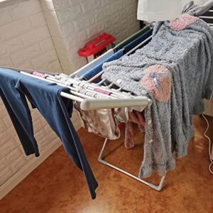 ESCOLL Generic X-Legs Clothes Airer Electric Heated Clothes Dryer with 20 Bars Winged Windproof Indoor Horse Rack Folding Laundry Drying for Easy Storage Towel Shirts Bed Sheets Dry