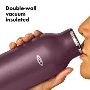 OXO 20oz Insulated Purple Garnet Water Bottle with Standard Lid