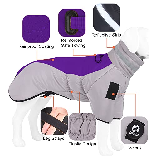 Padded Vest Dog Jacket - Reflective Dog Winter Coat Windproof Waterproof Warm Winter Dog Jacket Comfortable Dog Apparel for Cold Weather - Warm Zip Up Dog Snowproof Vest for Medium and Large Dogs