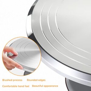 12 Inch Round Aluminum Revolving Cake Decorating Stand,Cake Turntable, Rotating Cake Stand,for Cake,Pastries and Cake Decorations