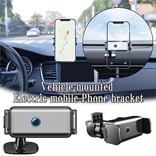 #o448qo Electric Induction Mobile Phone Holder Aluminum Alloy Dual Base Instrument Panel Air Outlet Mobile Phone Holder