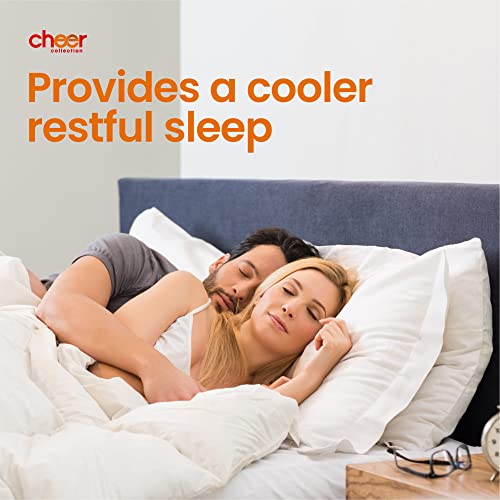 Cheer Collection Full Size Mattress Topper, 4 Inch Gel Infused Memory Foam Bed Topper with Washable Bamboo Cover, Supportive Dual Layer Soft and Firm Mattress Top - 54" x 75" x 4" Inches