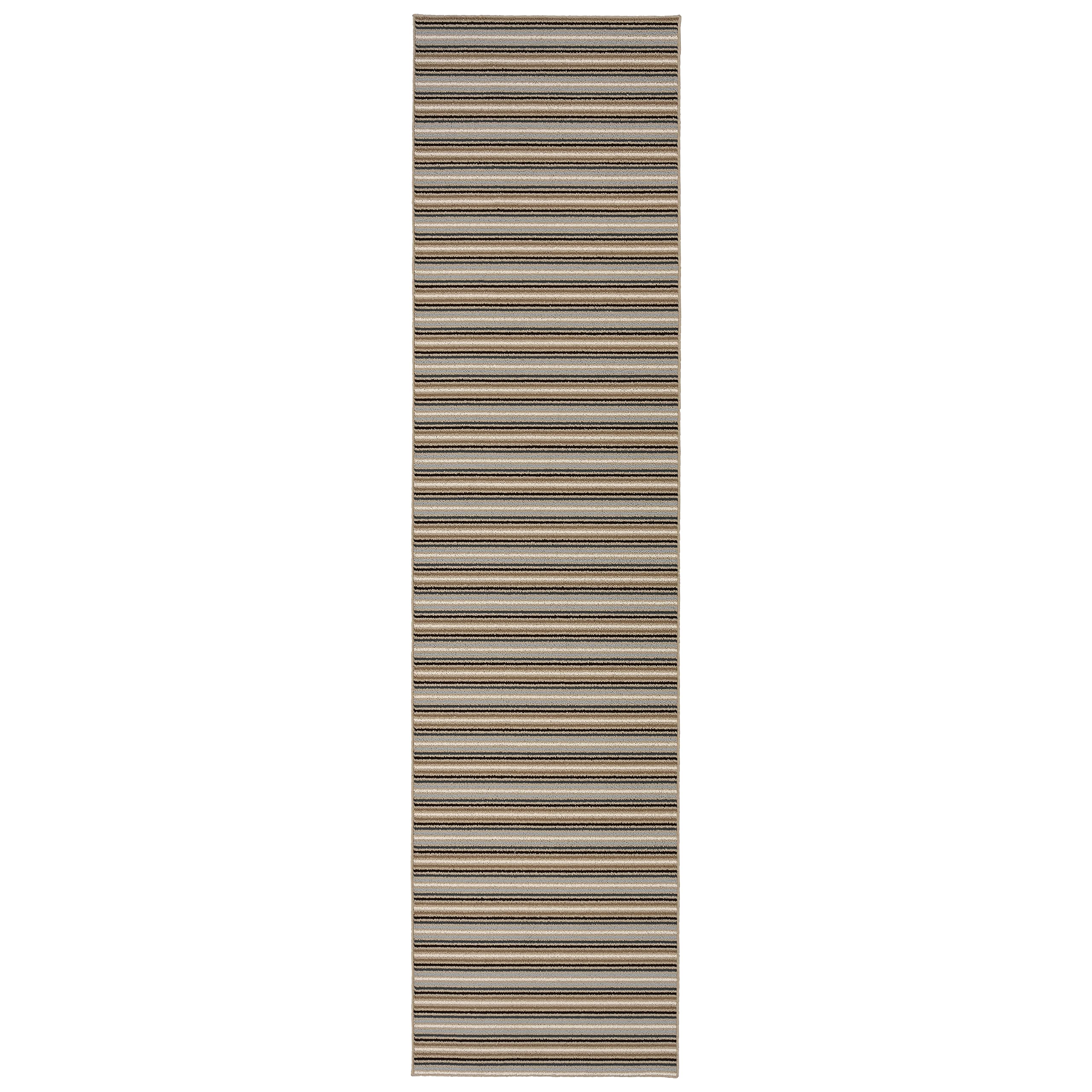 Garland Rug Nantucket Stripe. Area Rug, 3 ft. x 12 ft., Earth Tone